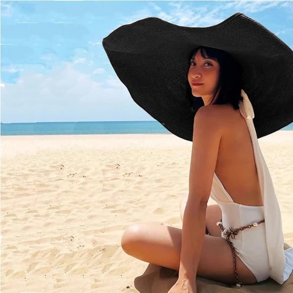 Oversized beach straw hat - Picture 2 of 7